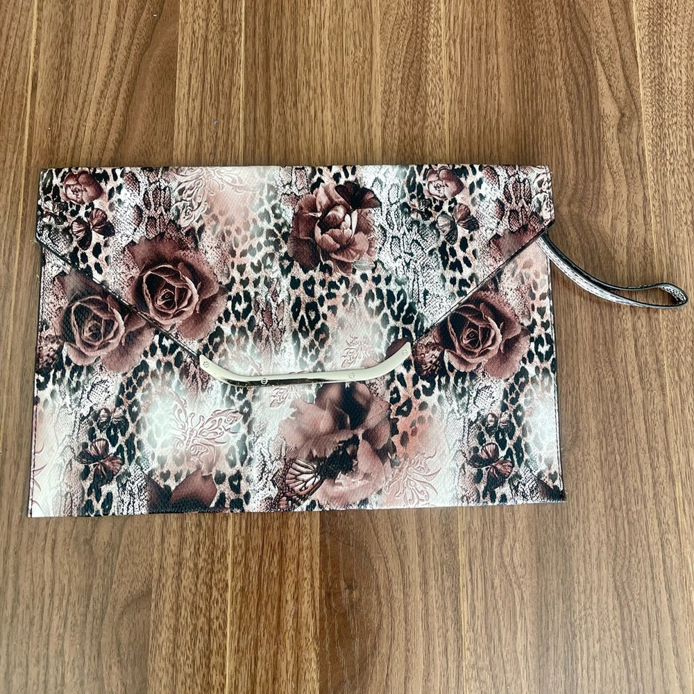Floral and Animal Print Clutch